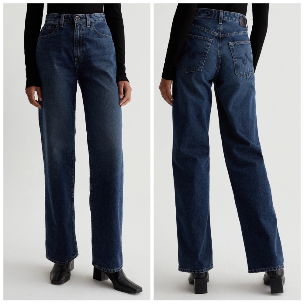 •AG Adriano Goldschmied• Kora High-Rise Wide Leg Jeans Palace Dark Wash Size 26
